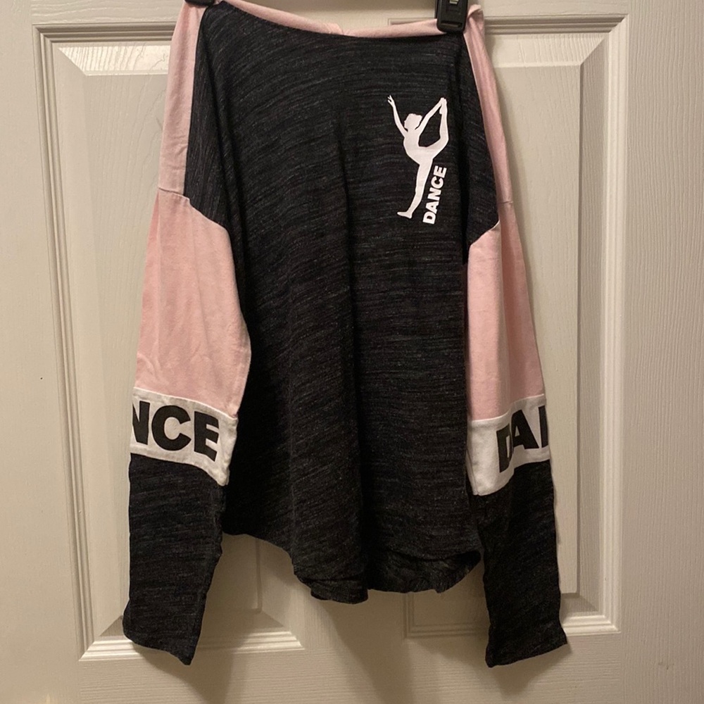 Justice Pink and Black Dance Sweatshirt With Hoodie